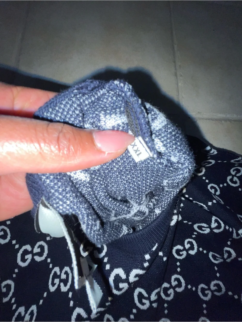 GUCCI GG jacquard blue sweater xxl designer logo luxury